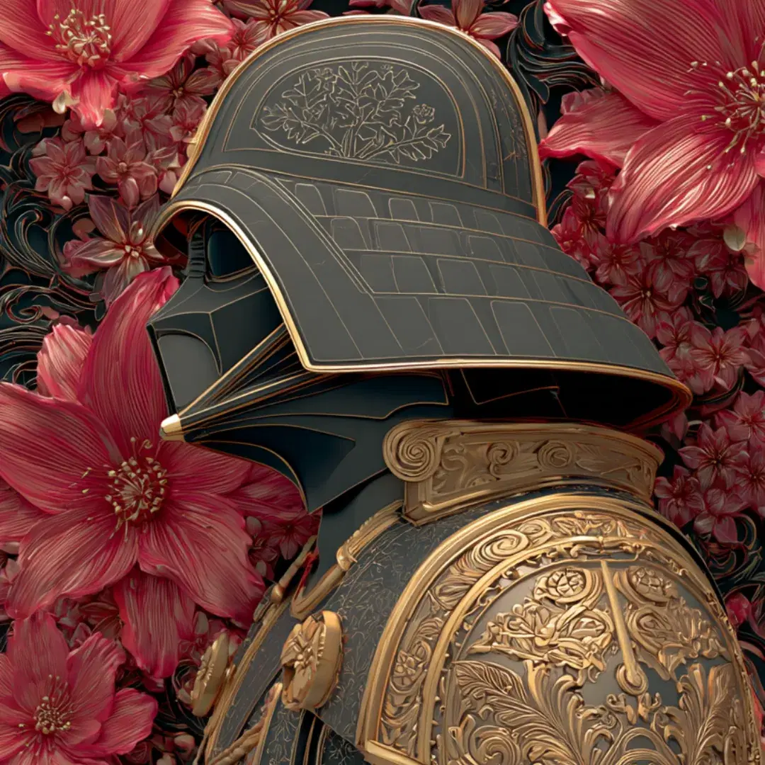 Darth Vader Ukiyo-e Floral Ornament - Gallery 2