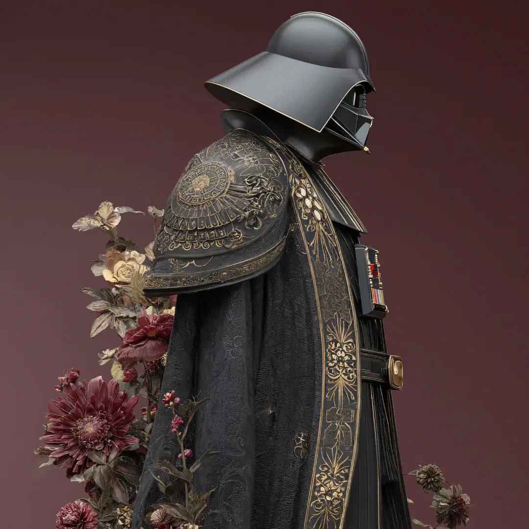 Darth Vader Ukiyo-e Floral Ornament - Gallery 3