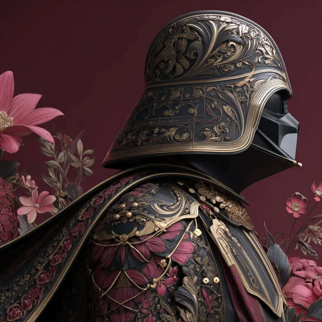 Darth Vader Ukiyo-e Floral Ornament - Gallery 4