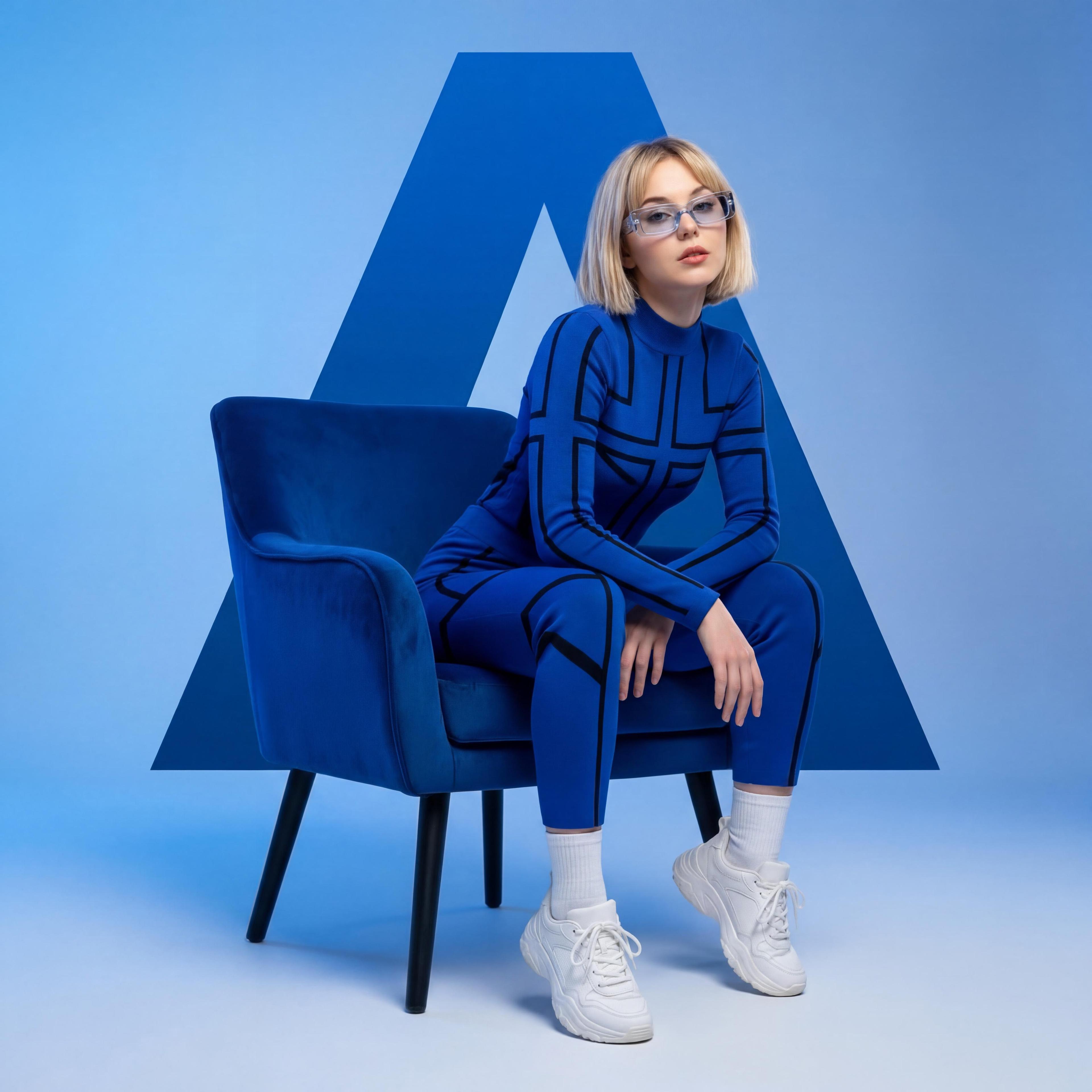 Luxury Cobalt Blue Fashion Editorial Portrait (Male/Female) - Gallery 2