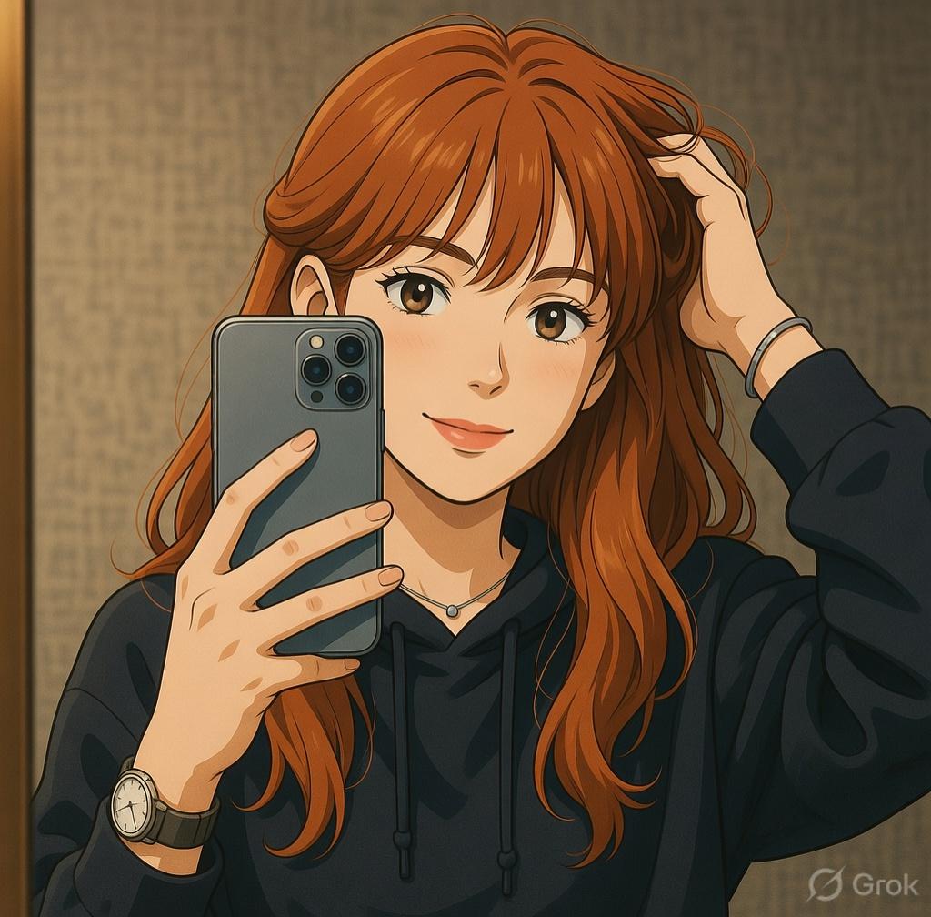 Anime Mirror Selfie Portrait - Gallery 3