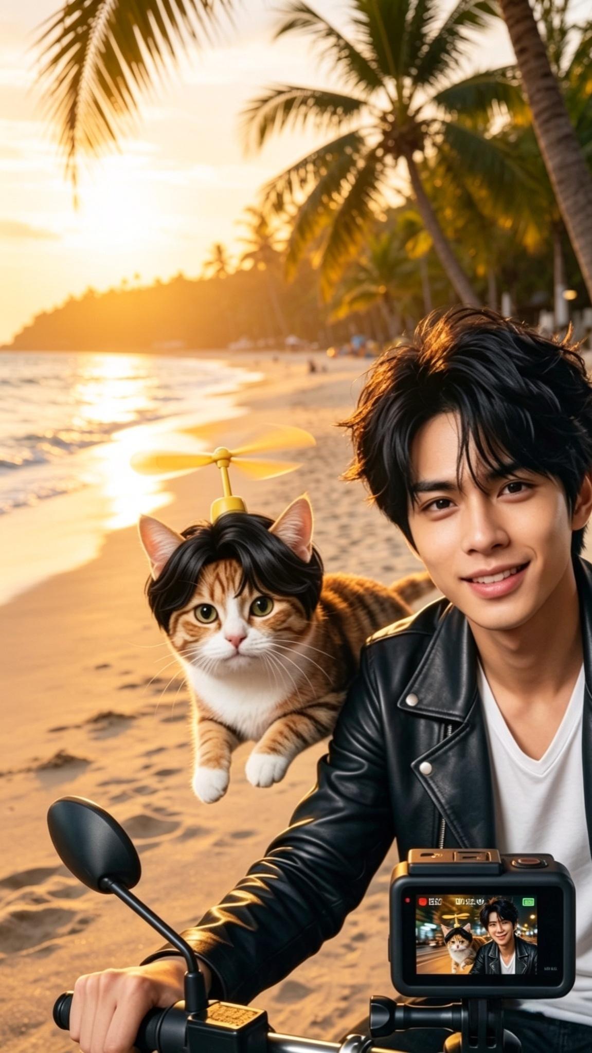 Beach riding with my cat - Gallery 1