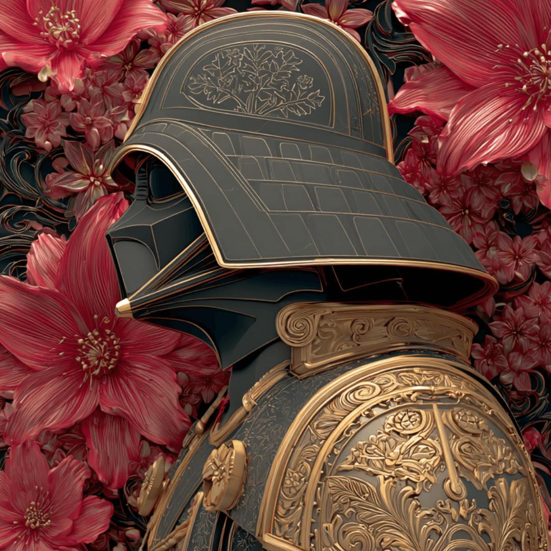 Darth Vader Ukiyo-e Floral Ornament - Gallery 2