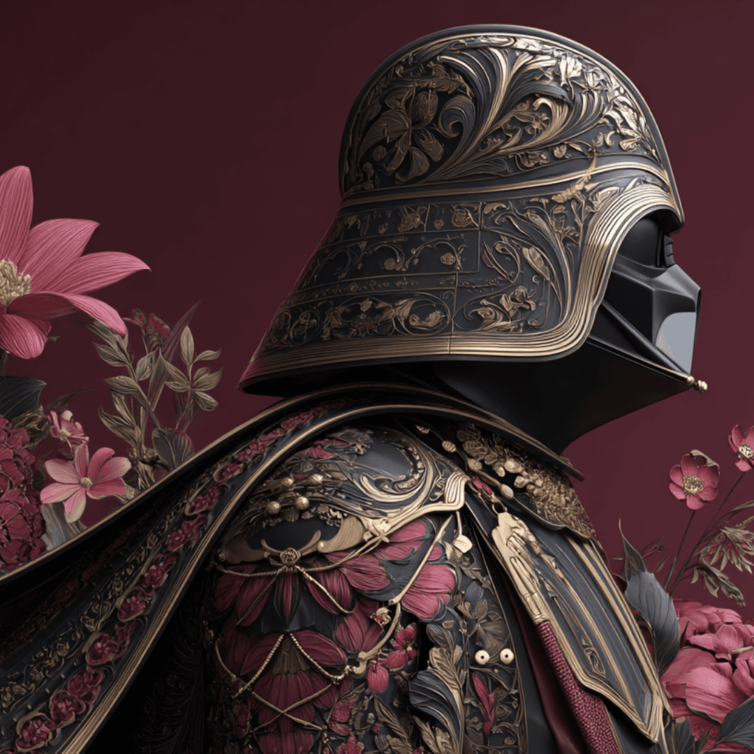 Darth Vader Ukiyo-e Floral Ornament - Gallery 4