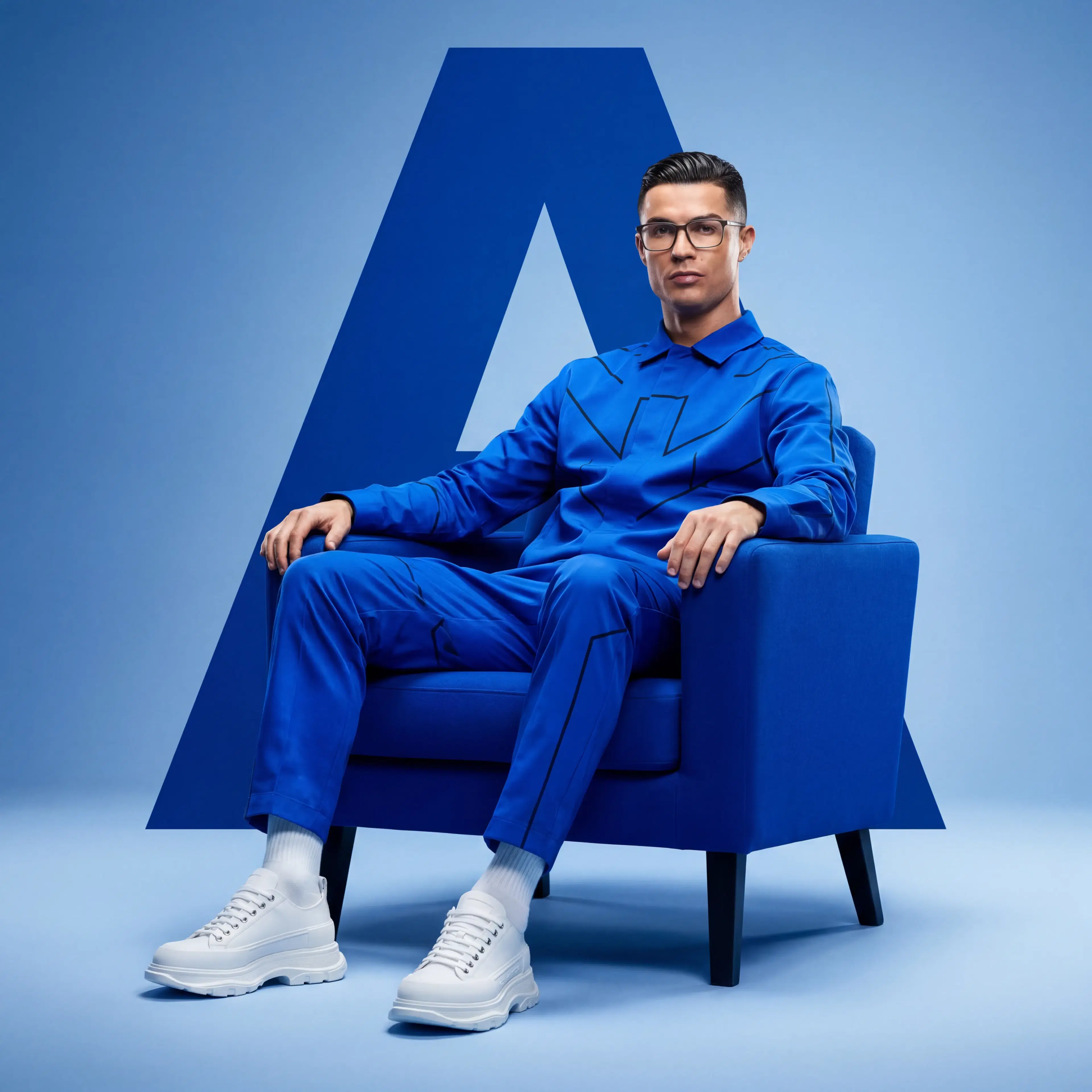Luxury Cobalt Blue Fashion Editorial Portrait (Male/Female) - Gallery 4