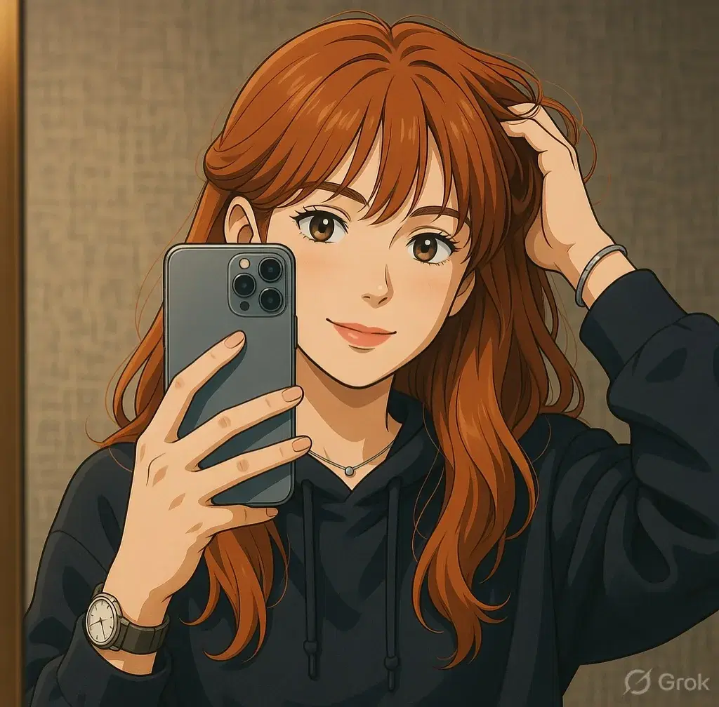 Anime Mirror Selfie Portrait - Gallery 3