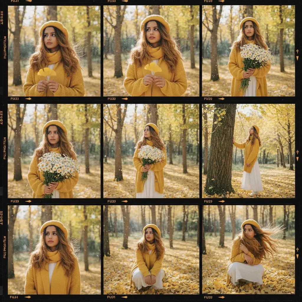Dreamy Autumn Girl in Yellow Outfit - Gallery 1