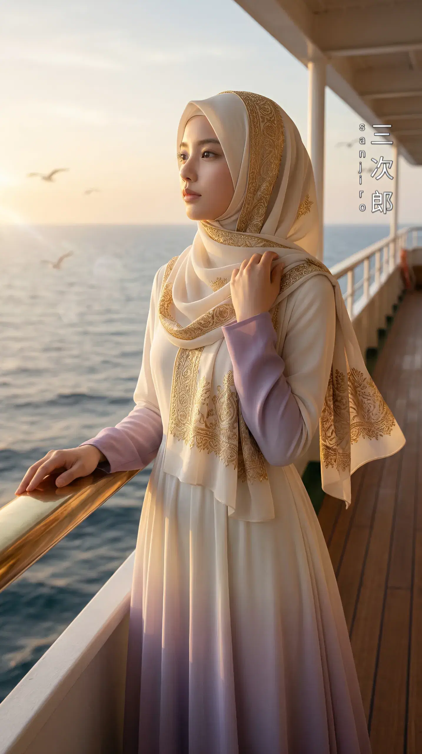 Vintage Ocean Liner Golden Serenity - Gallery 3