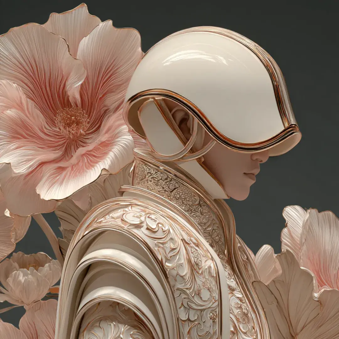 Ornate Futuristic Floral Knight - Gallery 2