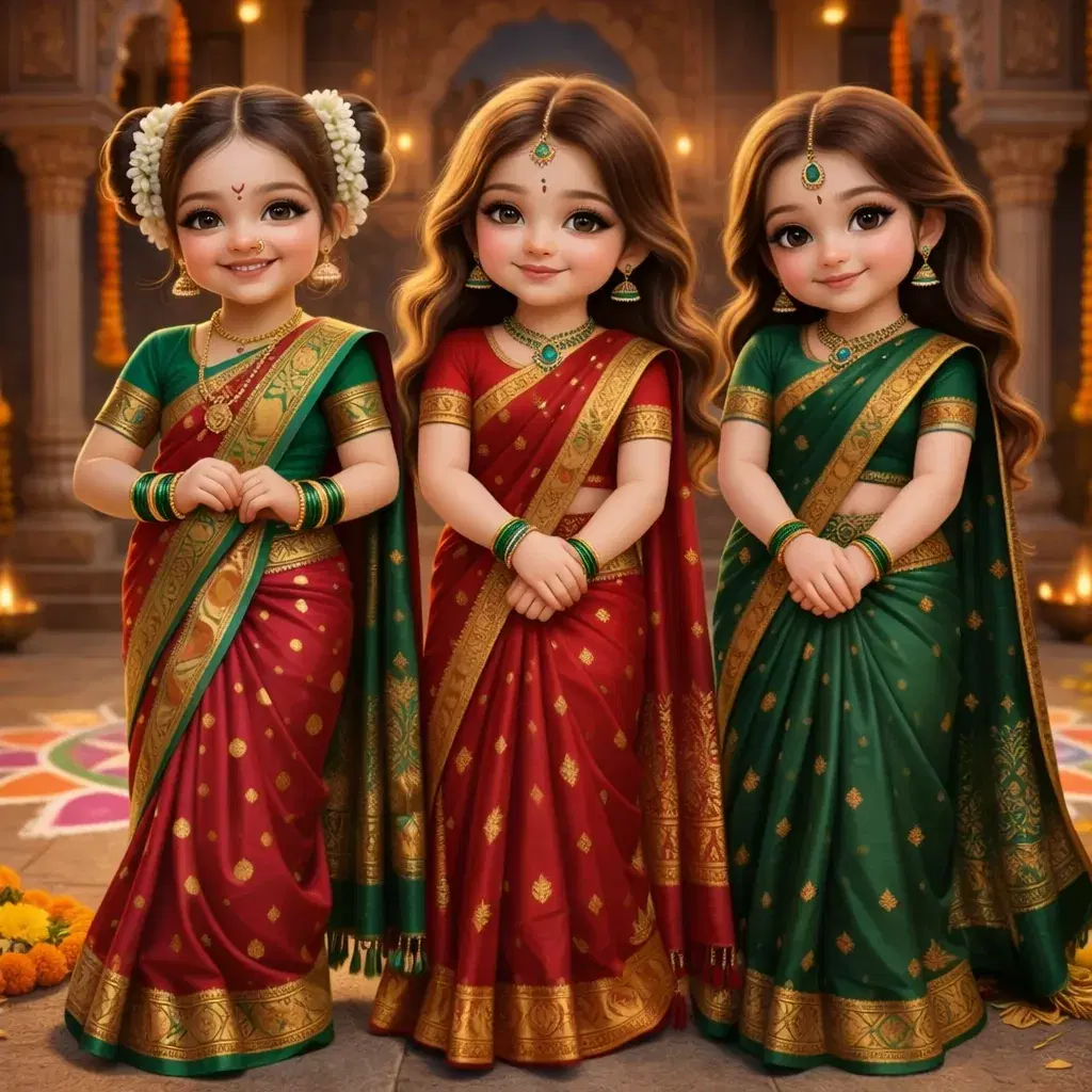 Cute Indian Traditional Chibi Character - Gallery 1