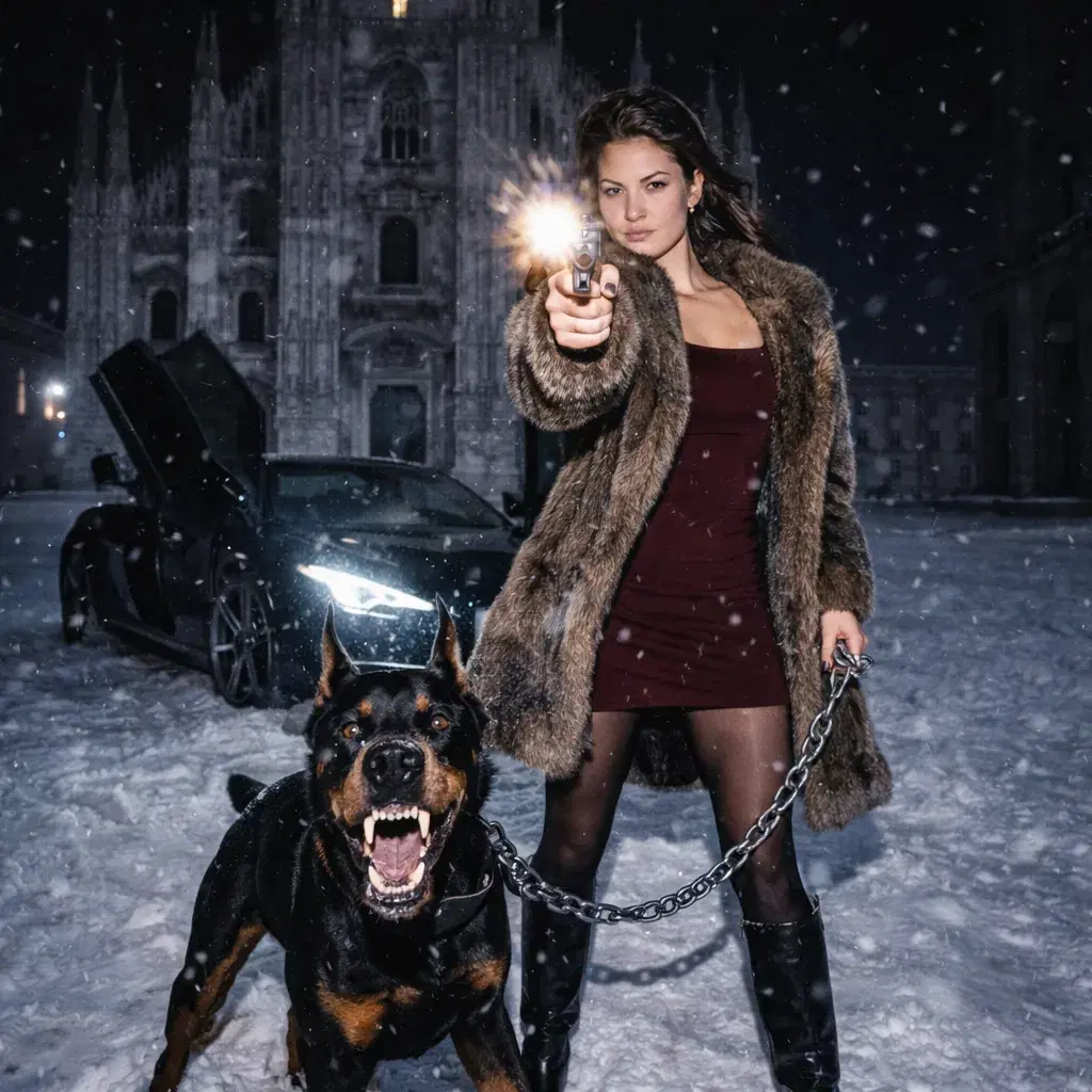 Cinematic Mafia Woman Action Scene - Gallery 1