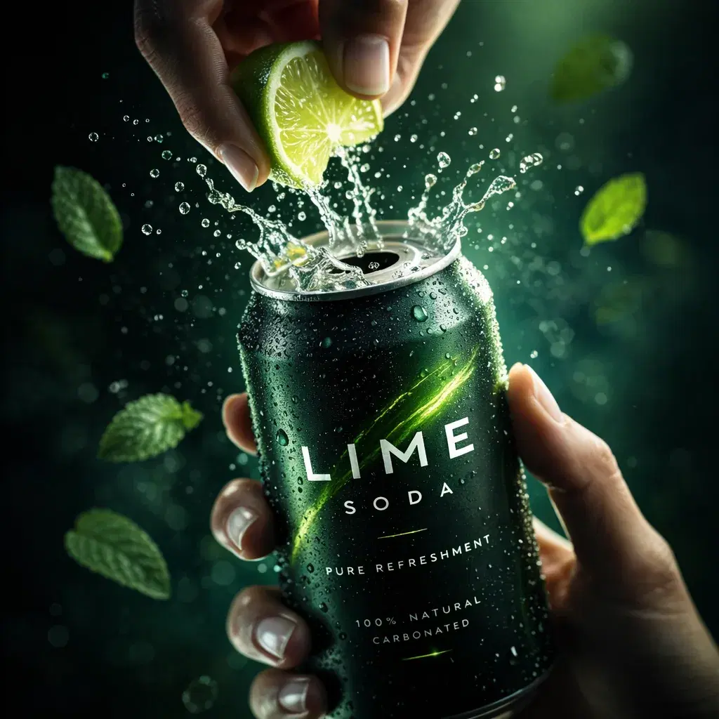 Neon Lime Soda Splash Product Advertisement - Gallery 3