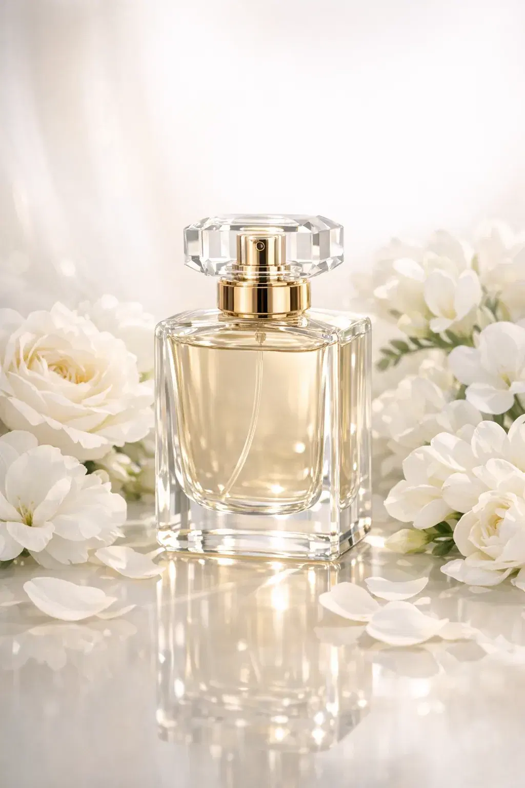 Elegant Perfume Bottle with White Florals - Gallery 1