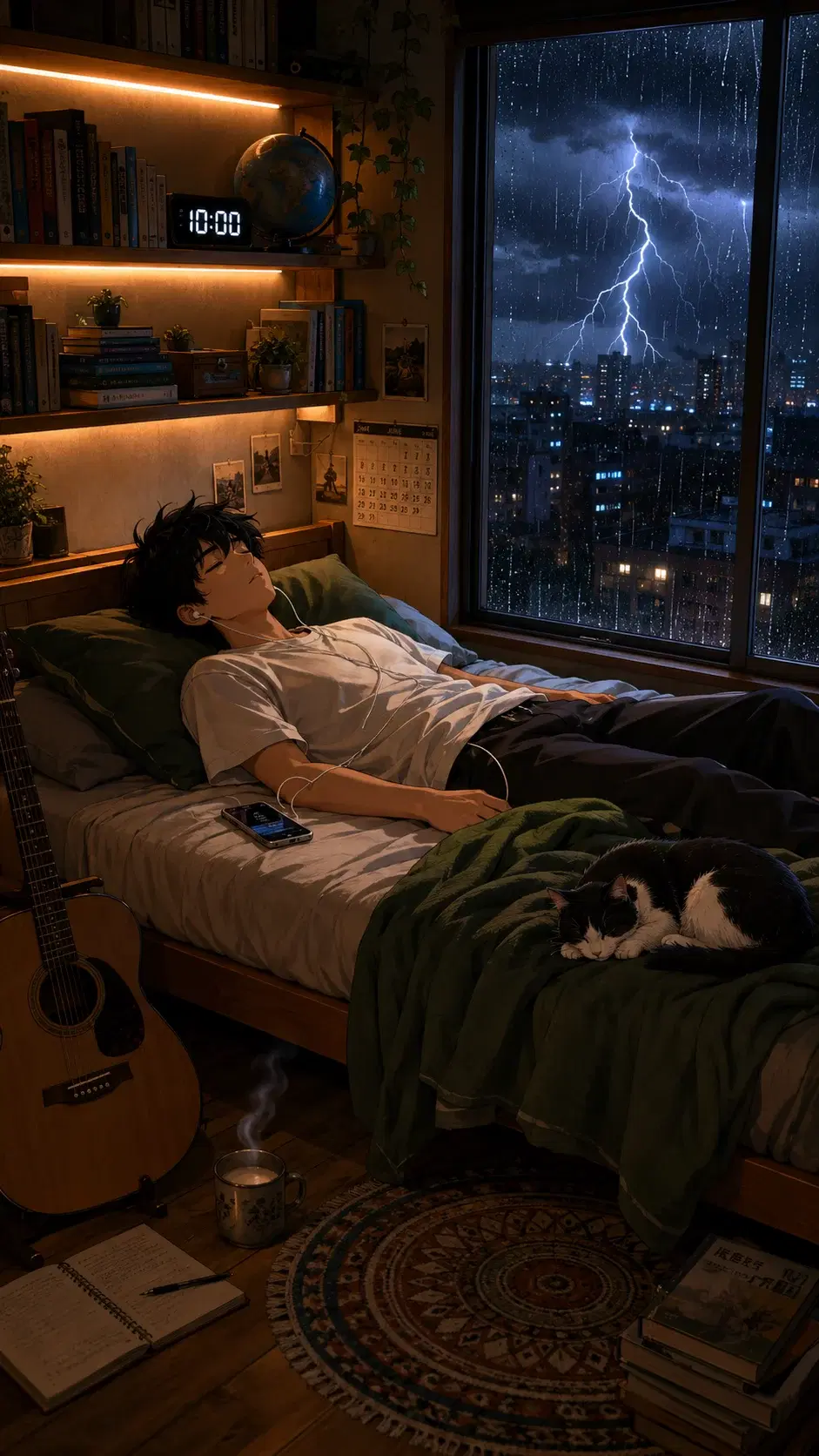 Cozy Rainy Night Anime Bedroom - Gallery 1