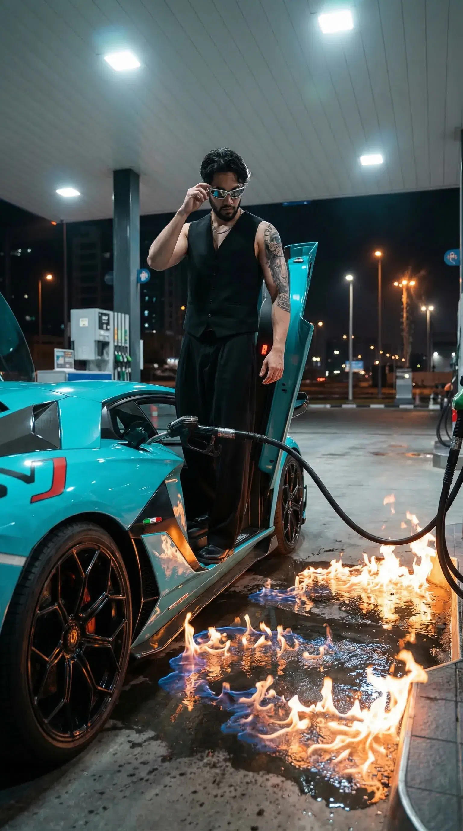 Fire at Pump Lamborghini - Gallery 1
