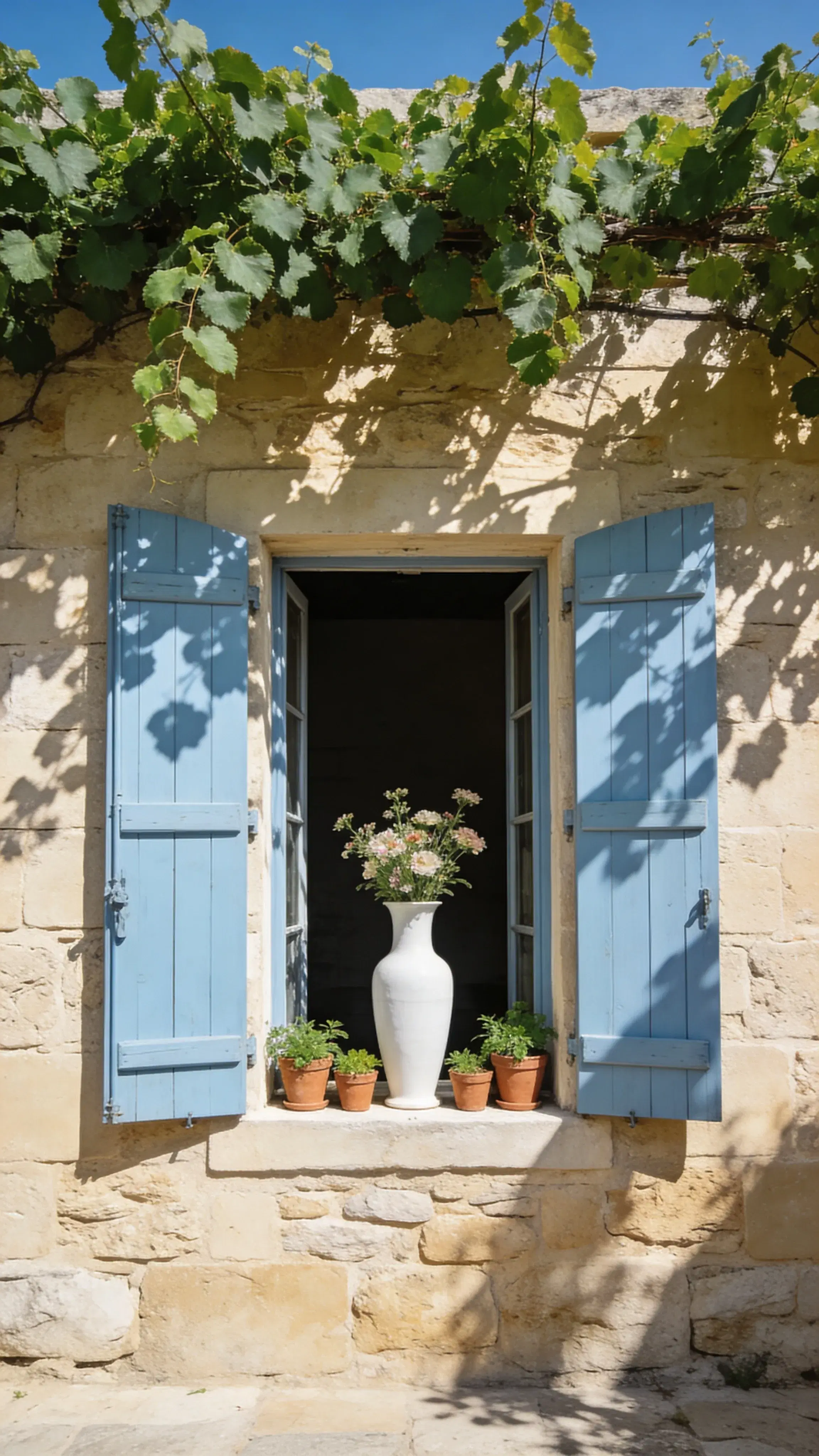Sunlight Resting Beneath Blue Shutters - Gallery 3