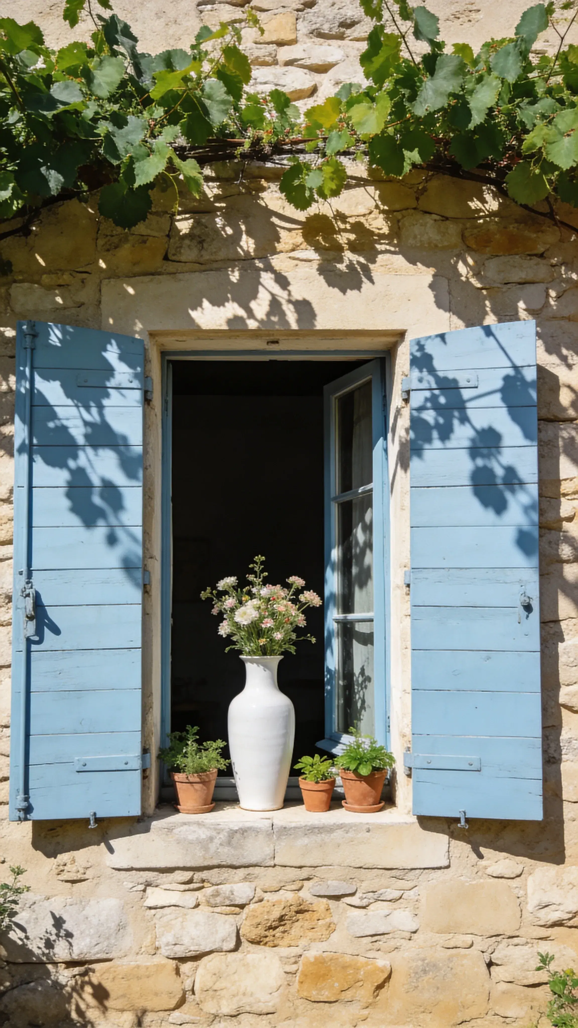 Sunlight Resting Beneath Blue Shutters - Gallery 4