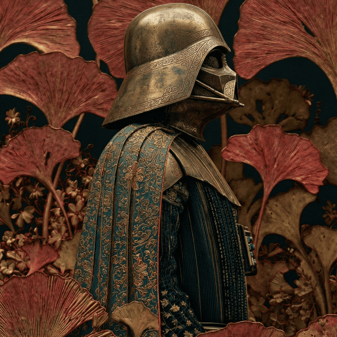 Darth Vader Ukiyo-e Floral Ornament - Gallery 1